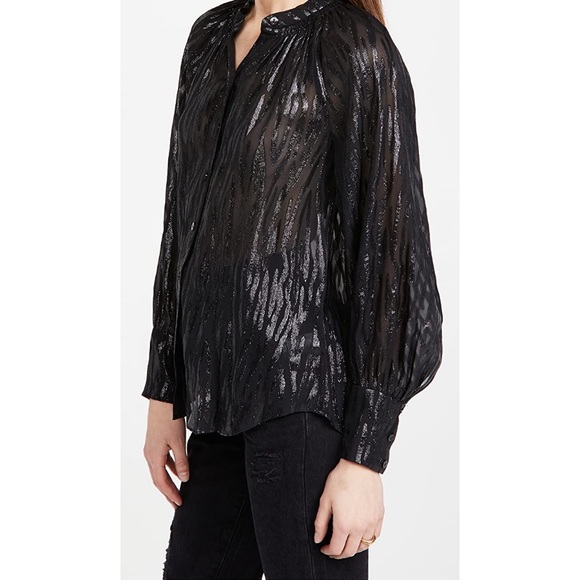 Rebecca Taylor long sleeve safari blouse sz 2 - Picture 3 of 10